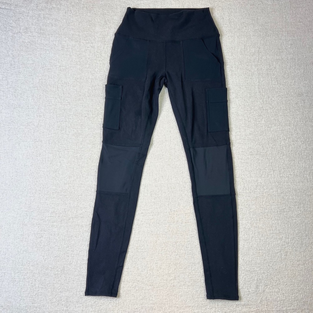 Alo Yoga Small Black High Waist Cargo Utility Leggings Womens Training Running